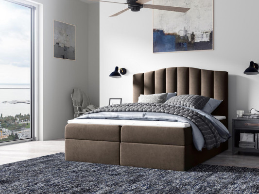 Schlafzimmer Design Doppel Hotel Luxus Bett Bettkasten Boxspringbett 180x200 Neu